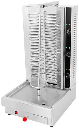 Shawarma Doner Kebab Machine, Electric Vertical Broiler, Gyro Meat Rotisserie with Adjustable Fire Power and Distance, Stainless Steel Chicken Grill, for Commercial Home Kitchen