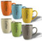 ARCA, Set 6 Tazze Mug, Realizzate in Ceramica, Semplici e Pratiche, Lavabili in Lavastoviglie, Colori Assortiti, Capacità 340 ml, 9x11 cm