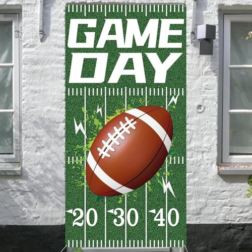 Party-Dekorationen mit Fußball-Türverkleidung, Rugby-Heckklappendekorationen -Banner, Spieltag Dekorationen, hängende Party-Dekorationen mit Fußball-Thema, Fußball-Banner-Dekoration für Partys
