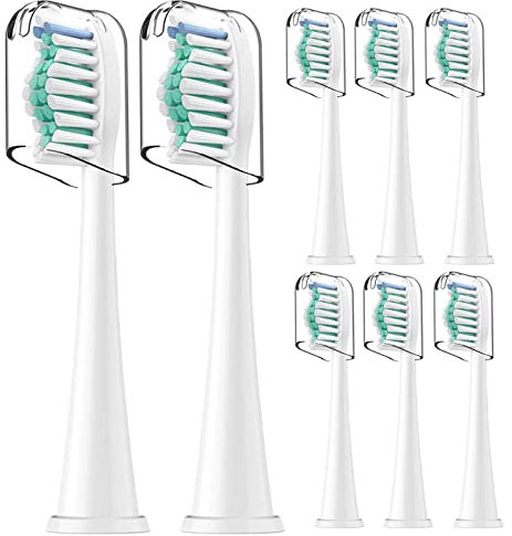 Rebeool 8 Stück Ersatzbürsten Kompatibel mit Philips Sonicare, Zahnbürstenaufsatz für Protective4500, 5100, 3100, 4300, Diamond 9000, 9400 Aufsteckbürste für täglich präzise Zahnreinigung