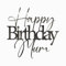 Happy Birthday Mum Cake Topper Charm Laser cut from 3mm Mirrored Acrylic. (Mirrored Silver)