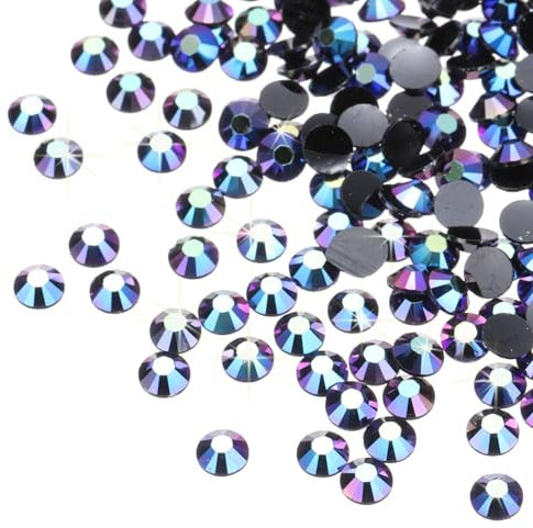 sourcing map 6000 Pcs Purple Black Resin Flatback Rhinestone SS16 4mm Resin Non Hotfix Rhinestones for Crafts DIY Design, Tumblers, Clothes, Makeup, Nail Art