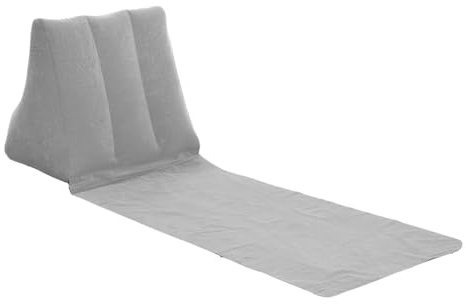 Sarini Coussin Triangulaire Gonflable de Voyage en Plein air, Coussin de Plage, Coussin de Dossier en Tissu floqué, Chaise arrière Gonflable Pliable et étanche pour Le Camping (Gris)