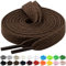 Handshop 2 pares de cordones planos para zapatillas 10mm ancho 20 colores, cordones anchos para zapatillas deportivas, zapatillas de skate Marrón 137 cm