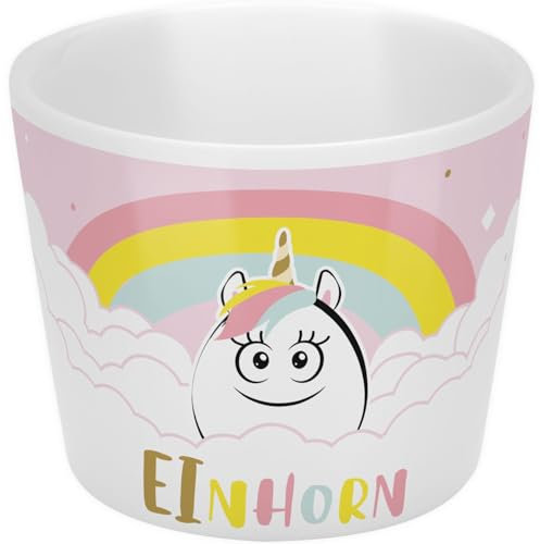 GRUSS & CO Eierbecher mit Motivdruck Einhorn | Porzellan, Höhe 4,3 cm, Durchmesser 5,2 cm | lustiges Geschenk, Frühstück, Ostern | 70273