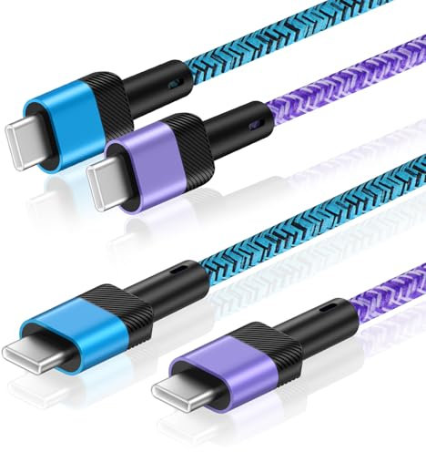 USB C Kabel PD,Ladekabel USB c(2Stück 1,83m)USB C auf USB C Schnellladekabel für iPhone 17、16 Pro Max,16 Plus,16E,15 Pro Max,15 Plus,Samsung Galaxy S25 S24 S23 S22 S21 S20 A55 A15 A16 A54 A35 A25 A53