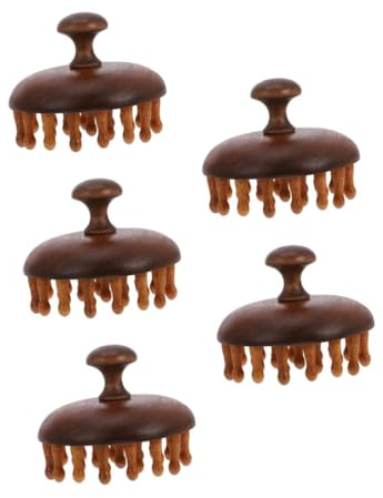 Healvian 5stücke Handheld Haarbürste Mit Massagefunktion Rundbürste Für Kopfhautmassage Und Haarwäsche Für Dickes Haar Und Entspannung Hochwertigem Sandelholz Gefertigt