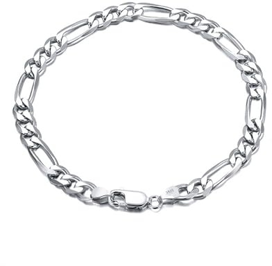 XUEBAIFU Armband Herren Silber 925 Figaro kette Armbänder für Männer Breite 6mm Länge 20cm Silberarmband Geschenke für Papa Freund