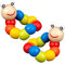 Nyutcwe Bauchzeit Raupe, 2pcs 7, 9 Zoll Holz Raupe Zappelspielzeug, niedliche Bunte Kriechspielzeug, Entwicklungsbabys für Jungen Mädchen