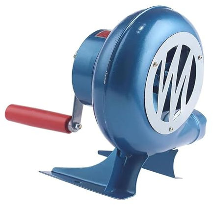 Pealihuy Handkurbel-Grillventilator für den Außenbereich, Luftgebläse, Schmiedegebläse, manueller Popcornventilator mit Eisengetriebe, Flammenerreger für den Außenbereich, Metalllüfterflügel, für Cam