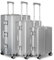 WINLIFE 3in1 M+L+XL Handgepäck(53cm) + Checkin-Trolley(65cm) + XL Koffer(75cm) Reisekoffer Set mit Alu-Rahmen, ABS & TSA Nummern-Schloss | Silber