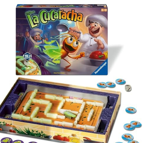 Ravensburger - La Cucaracha Glow in the Dark | Brettspiel für die ganze Familie | 2-4 Spieler | Geschenkidee für Kinder ab 5 Jahren | Italienische Ausgabe