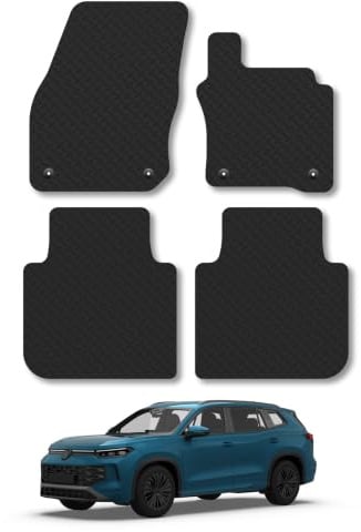 VW Tayron (2025+) [5 Seat] 5mm Rubber Car Mats | Heavy Duty Rubber Tailored Fit Floor Mats Full Coverage Durable Waterproof Accessories Easy Clean Anti Slip Made in the UK