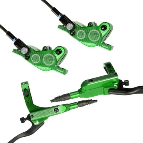 Hydraulisches Scheibenbremsen-Set mit 4 Kolben, Aluminiumlegierung, für MTB und Straße, für Fahrrad-Bremssättel, mit 800 mm vorne und 1450 mm hinterem Ölschlauch für reibungslose, kraftvolle