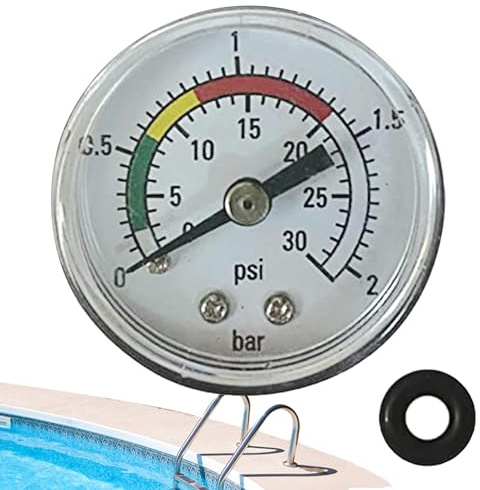 Poolfilter-Manometer - Sandfilter Manometer für Poolpumpen | Edelstahl Leicht Ablesbar Ersatzteil Für Überwachung