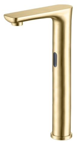 XJTNLB Grifo Sensor Automatico Oro Cepillado Grifo Lavabo Acero Inoxidable Griferia Baño Alto Agua Fría y Caliente