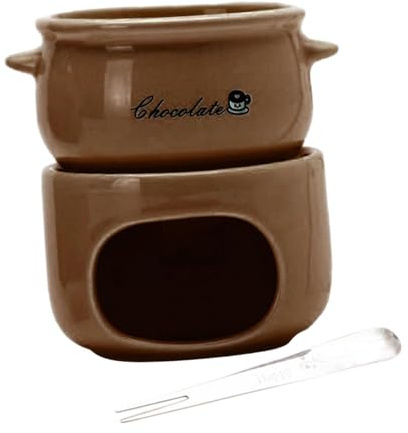 KiBcsLic Butterwärmer mit Gabel, Kochgeschirr, Fonduetopf für Schokolade, Tapas, Weihnachten
