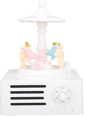 Cosiki Altoparlante per Cavallo Rotante, Carillon con Suono Stereo a 360 Gradi, Decorazione per Cavallo Rotante con Riproduzione AUX e Scheda di Memoria, per Feste all'aperto in Interni Auto