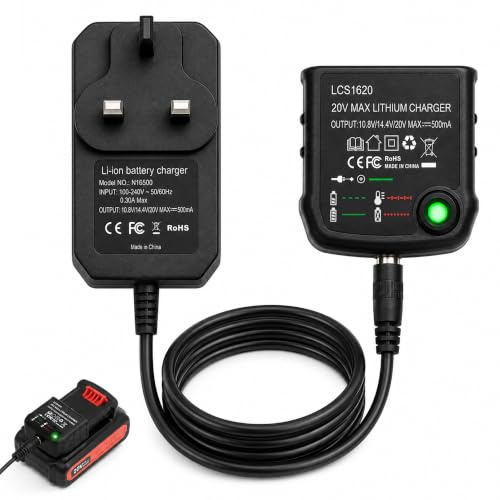 18V Drill Charger for Black & Decker, Replacement LCS1620 Lithium Ion Battery Charger Compatible with 10.8V 14.4V 18V 20V Batteries LBXR20 LBXR2020-OPE LB20 LBX20 LBX4020 BL1514 Power Tool Charger