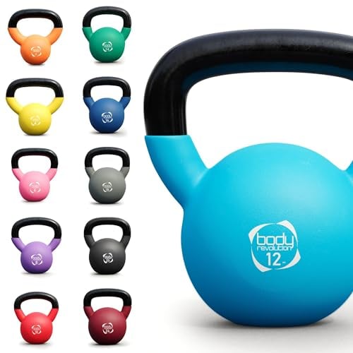 Body Revolution Neoprene Coated Cast Iron Kettlebells - Home and Gym Weights - Strength and Fitness Training Equipment for Men and Women, 2kg - 24kg