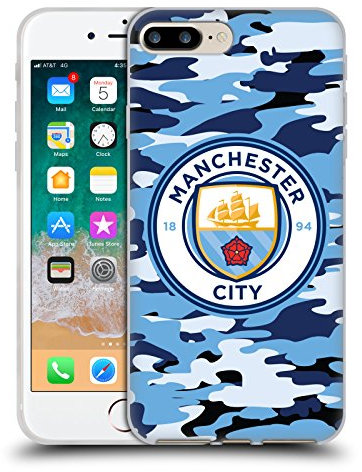 Head Case Designs Officially Licensed Manchester City Man City FC Blue Moon Badge Camou Gel Case [Military Grade Protection] Compatible With Apple iPhone 7 Plus/iPhone 8 Plus