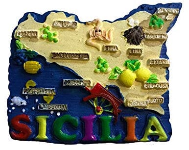 Sicily Sicilia Italy 3D Map Fridge Magnet Tourist souvenir Travel Sticker,Italy Refrigerator Magnet,Home and Kitchen Decoration Collection from China