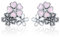 Pendientes de tuerca de plata de ley con esmalte de cristal y flor rosa para mujeres y niñas, joyería fina de moda, Cristal Plata de ley