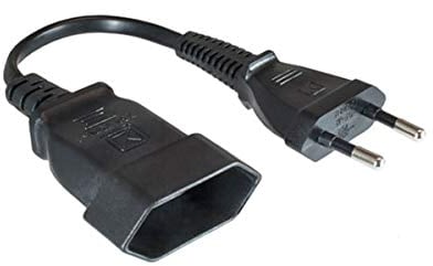 DINIC Netzkabel, Euro-8 Verlängerung kurz, Eurostecker auf Eurobuchse (0,20m, schwarz)