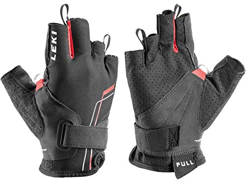 LEKI Nordic Breeze Shark Short Handschuhe, schwarz-rot-Weiss, EU 8