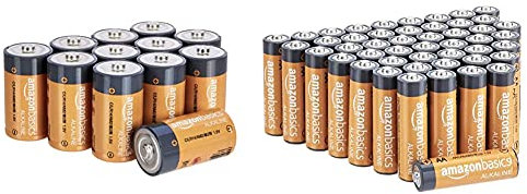 Amazon Basics C Cell Alkaline Batteries [Pack of 12] & AA Performance Alkaline Batteries [Pack of 48] - Packaging May Vary