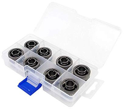 XSPC G1/4 Compression Fitting 3/8 ID 1/2 OD 13/10mm V2 Pack of 8 Black Chrome