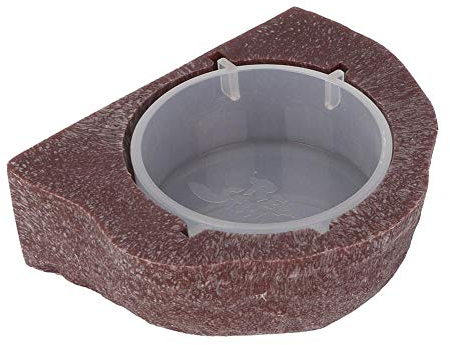 Pssopp Mangeoire anti-échappement pour reptiles - Gamelle pour nourriture et eau - Type de suspension pour lézard, iguane, caméléon, gecko, tortue, marron, Moderne