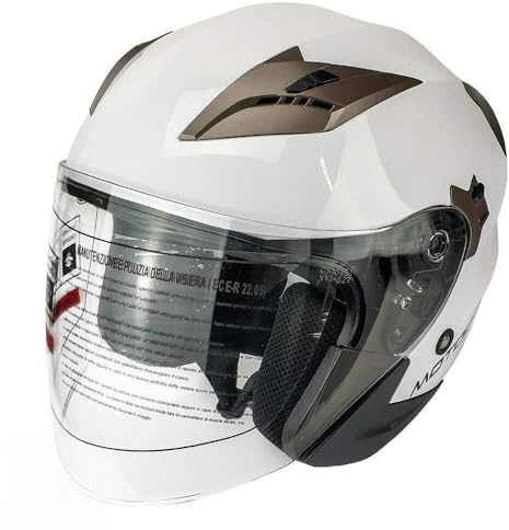 MOTOCUBO CASCO MOTO JET TOURER DOPPIA VISIERA BIANCO TG M