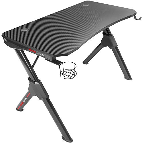 MARSGAMING Mars Gaming MGD, Mesa Gaming Ergonómica, Soporte Cascos + Botella, 110x60cm, Negro