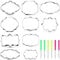 Geiserailie 10 Pieces Plaque Frame Cookie Cutter & 6 Sugar Stirring Pins - Stainless Steel Biscuit Cutter & Fondant Cake Decorating Tools - Kitchen Baking