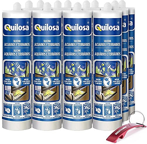 Kit silicone per acquari e terrari nero 12 cartucce 290 ml + portachiavi Bricolemar in omaggio (12 cartucce colore nero + portachiavi in omaggio, 290 ml)