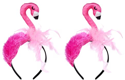 NUOBESTY 2 Stücke Flamingo Haarbänder Kinder Stirnband Geburtstagsfeier Cosplay Kind Kopfschmuck Foto Requisiten Kid Party Kopfschmuck