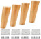 Qrity Möbelfuß Holz, 4 Stück 18cm Holzfüße Möbelfüße Sofafüße mit Montageplatten & Schrauben für Schrank, Sofa, Couchtisch, TV-Schrank und andere Möbelbeine