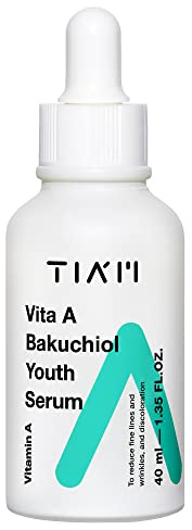 TIAM Vita A Bakuchiol Youth Serum – Intense Firming Face Serum | Face Brightening Vitamin A Serum for Face | Fish Collagen- Infused Skin Brightening K beauty Skincare Serum (1.35 fl. oz.)