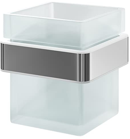 Wholesale Domestic Taurus Polished Chrome and Frosted Glass Wall Mounted Bathroom Tumbler