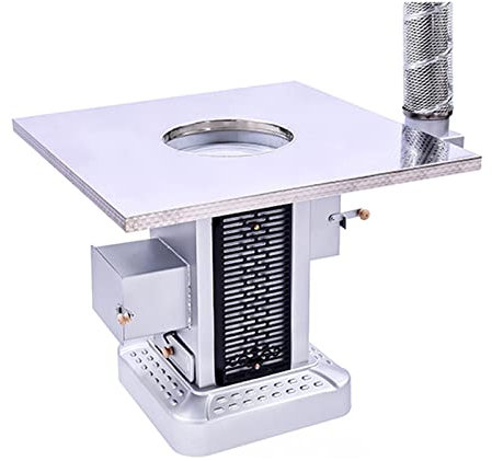Estufa de leña Estufa de calefacción de un solo panel de acero inoxidable Leña y carbón Estufa de asado sin humo for interiores de aire de retorno de doble uso Estufa de leña espesada for villa rural