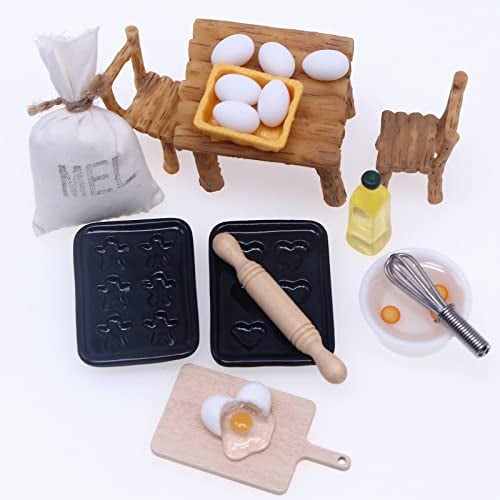 Wichtel Zubehör, 1/12 Wichtel Set Wichtelzubehör Küche Miniatur Backset Wichtel Zubehör Weihnachten Mini Puppenhaus Zubehör Feengarten Zubehör