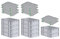 PROREGAL SparSet 10x Eurobox NextGen Grip mit Auflagedeckel & 4 grünen Schiebeschnappverschlüssen, HxBxT 17x40x60cm, 34 L, Grau, Griffe geschlossen, Eurobehälter, Transportbox
