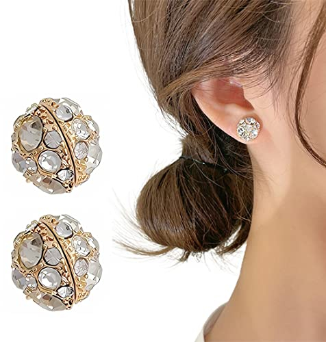Damen Magnetische Ohrringe Gold Edelstahl Click-on Ohrstecker Fakeplugs Tunnel Gauges Magnet Ohrringe für Damen Non-piercing Clips Ohne Ohrloch