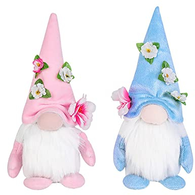 2 Stück Niedliche Wichtel Frühling Deko Frühlingswichtel Wichtel mit tulpen Blumensträuße Süßer Zwerg Wichtel Figuren Deko Frühling Frühlingsdeko Figuren Geschenk für Kinder Freundin Mama Muttertag