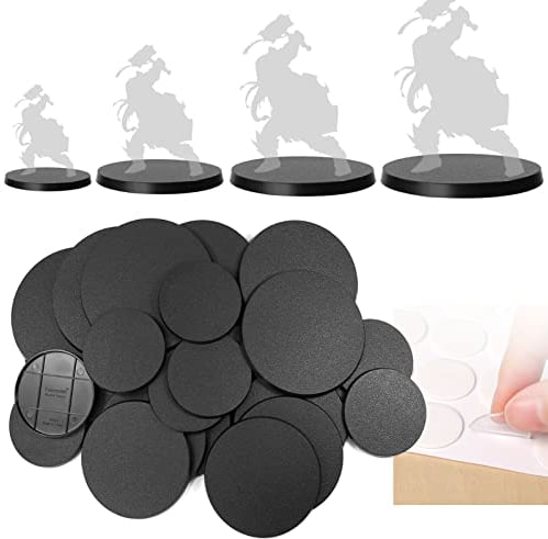Evemodel Modell Runde Basis 60mm 80mm 90mm 100mm Kunststoff Base für Sandtisch Kriegsspiele Tisch mit gemischter Basis (50Stk.)