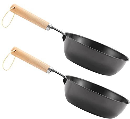 2 Stück Holzkohlebrenner Schwarz, aus Eisen und Holz