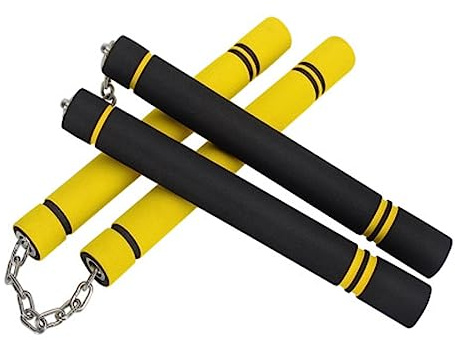 Xrten 2 Pcs Nunchakus de Espuma Entrenamiento Práctico, Nunchucks de Artes Marciales, Nunchaku de Entrenamiento de Seguridad, Nunchakus para Niños Adultos y Principiantes