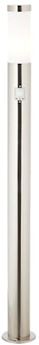 Lightbox Außen Pollerlampe mit Bewegungsmelder - 80 cm Höhe - Ø 8 cm - Basic Outdoor Wegeleuchte - für den Garten - E27 Fassung - max. 40 W - aus rostfreiem Edelstahl & Kunststoff