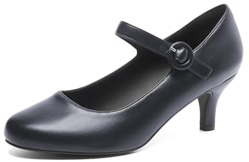 DREAM PAIRS Damen Pumps Mary Jane Schuhe, niedrige Kitten-Heels, geschlossene runde Zehen, Bequeme Pumps, Schuhe für Hochzeit, Tanz, Büro NAVI 38 SDPU2411W